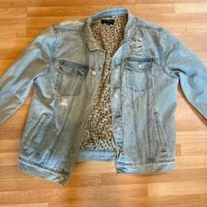 PACSUN vintage oversized distressed jean jacket
